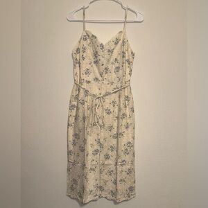 Storia Cream Floral Midi Dress